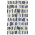 Alora Decor Rivera 7'9" X 9'9" Stripe Ivory/Blue/Ivory/Charcoal Area Rug