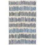 Alora Decor Rivera 8'9" X 11'9" Stripe Ivory/Blue/Ivory/Charcoal Area Rug