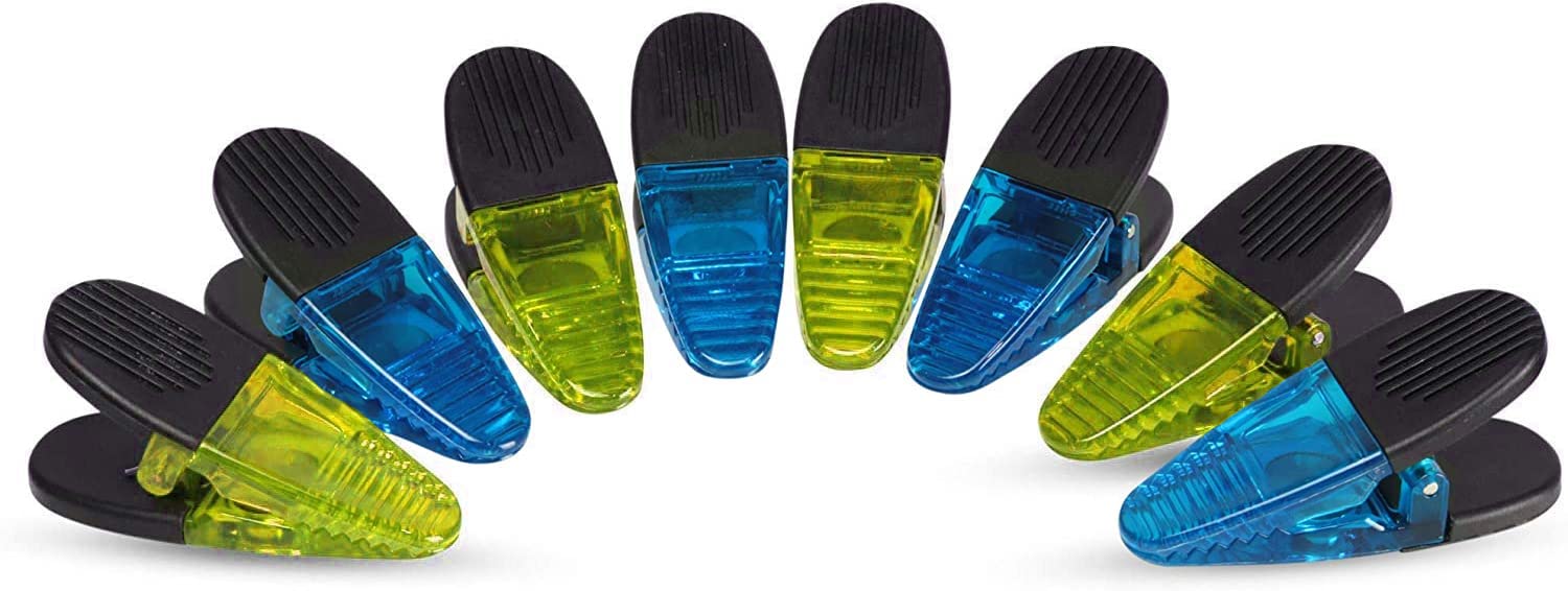 Vip Home Essentials -Thick Plastic Clips With Neodymium Magnet - 3-1/4' Length - Durable Versatile All-Purpose (Blue Yellow)