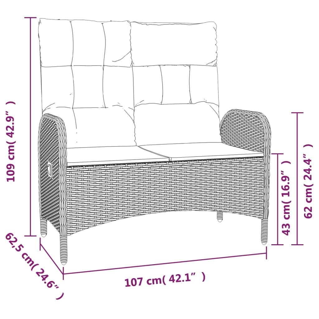 vidaXL 4 Piece Patio Dining Set with Cushions Gray Poly Rattan