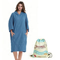 JACUQIE Hooded Surf Poncho Towel, Quick Dry Changing Robe for Adults