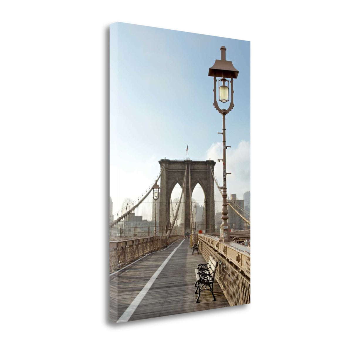 19' Contemporary Photograph of Brooklyn Bridge Gallery Wrap Canvas Wall Art