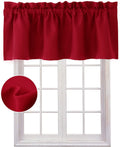 Hiasan Red Valance Curtains For Kitchen Blackout Thermal Insulated Rod Pocket Window Valances, 42 X 12 Inches Length, 1 Panel