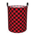 Large Laundry Basket, Checkered Black and Red Waterproof Foldable Laundry Hamper, Collapsible Dirty Clothes Storage Organizer Co