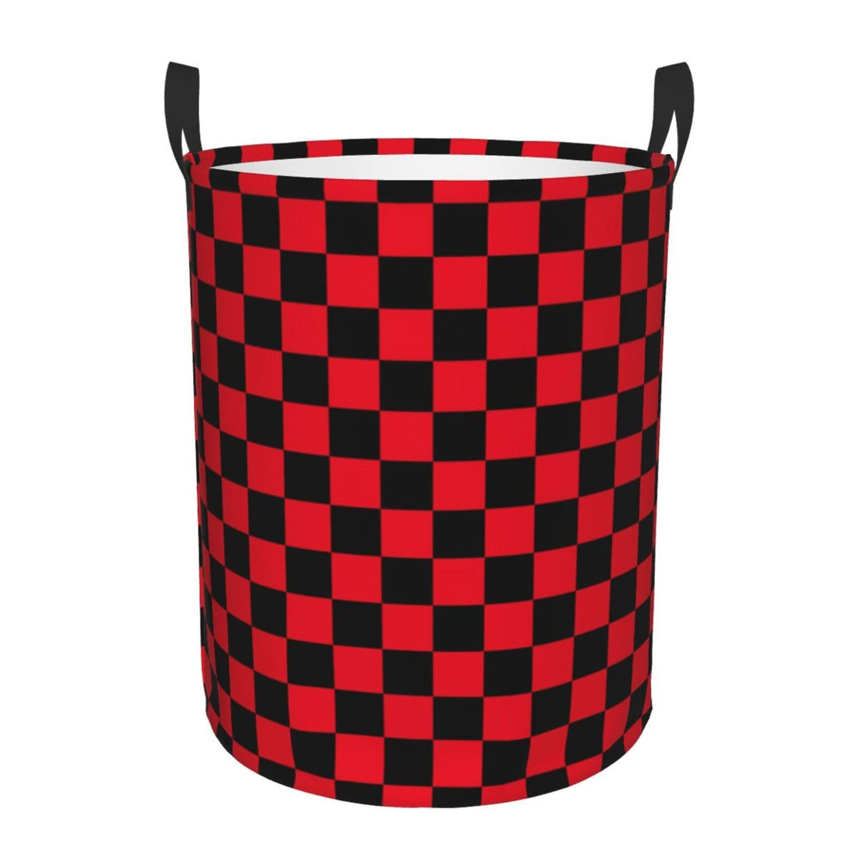 Large Laundry Basket, Checkered Black and Red Waterproof Foldable Laundry Hamper, Collapsible Dirty Clothes Storage Organizer Co
