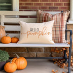 Rabusofa Fall Pillow Covers 12X20 Inch,Autumn Hello Pumpkin Pillows Decorative Throw Pillows,Lumbar Outdoor Thanksgiving Cushion
