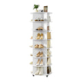 VEVOR 7 Tiers Rotating Shoe Rack Tower with Wheels, Movable 360 Spinning Carousel Display, Lazy Susan Organizer Closet Shelf for