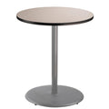 National Public Seating Nps 36&Quot; Round Cafe Table With Round Base, 42&Quot; Height, Particleboard Core/T-Mold, Grey Nebula Top, Grey Frame