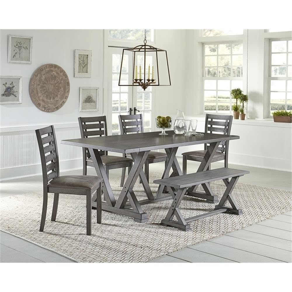 Progressive Furniture Fiji Rectangular Dining Table, 78&quot; W X 40&quot; D X 31&quot; H, Gray