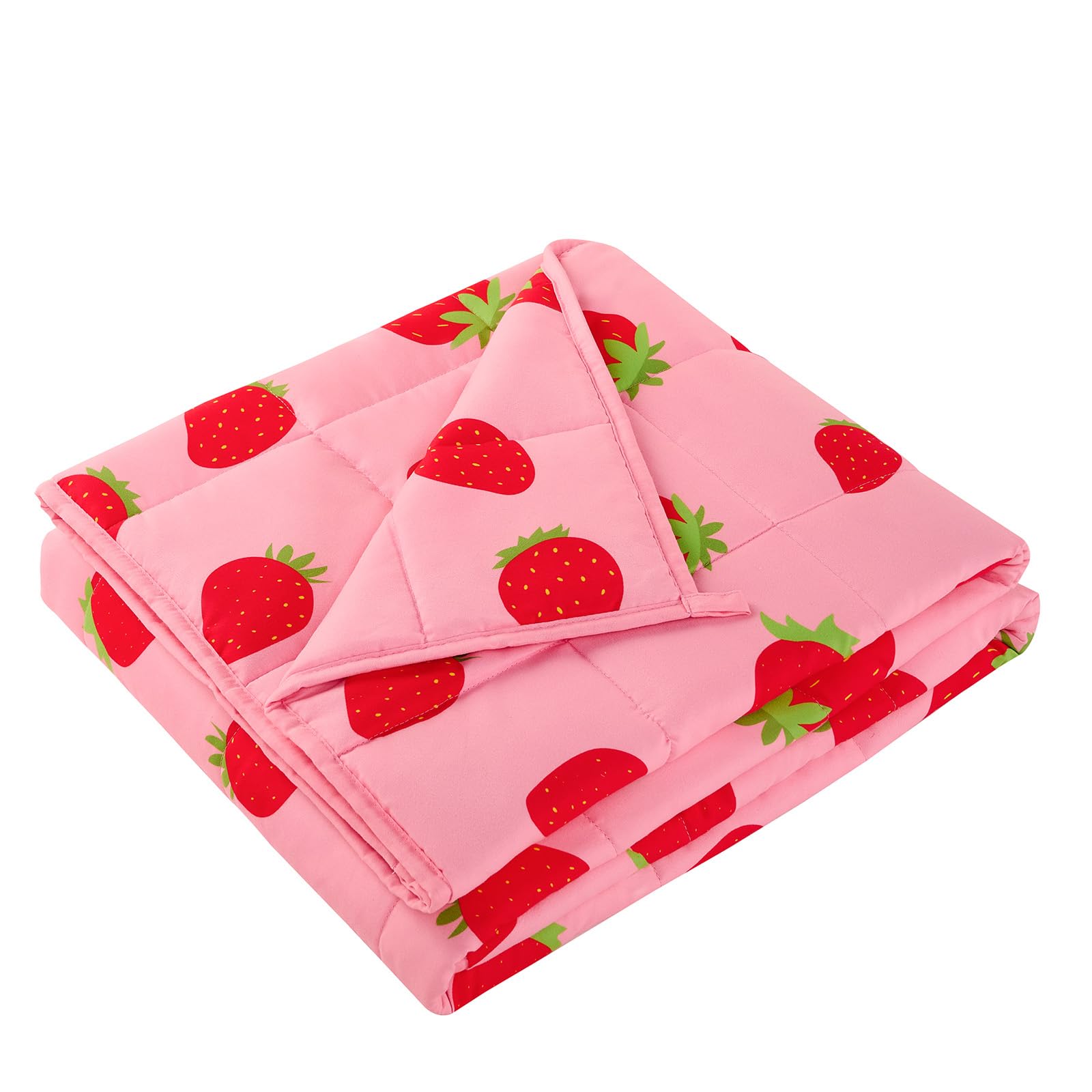 Hosukko Weighted Blanket - Weighted Blanket 3 Lbs Pink Strawberry Heavy Blanket - Small Size Breathable Blanket(20 * 30 Inches,