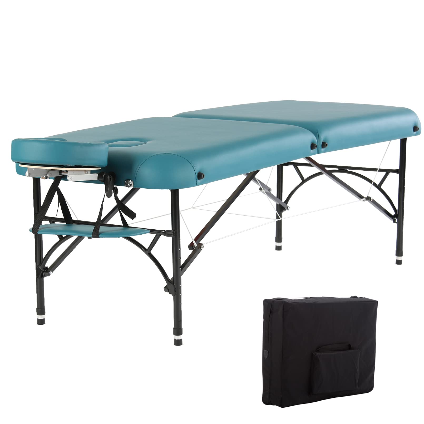 Artechworks 28' Width 2 Folding Portable Lightweight Massage Table Facial Salon Spa Tattoo Bed with Aluminium Leg(2.56' Thick 