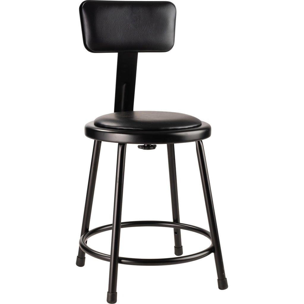 NPS 18" Heavy Duty Vinyl Padded Steel Stool with Backrest