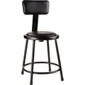 NPS 18" Heavy Duty Vinyl Padded Steel Stool with Backrest