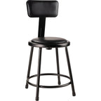 NPS 18" Heavy Duty Vinyl Padded Steel Stool with Backrest