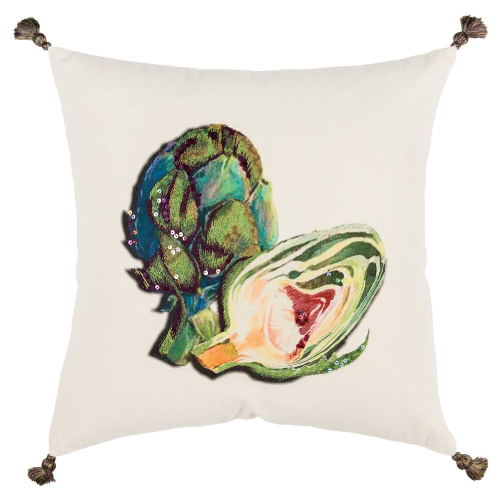 Rizzy Home 20" x 20" Multi-Color Cotton Duck Pillow Cover