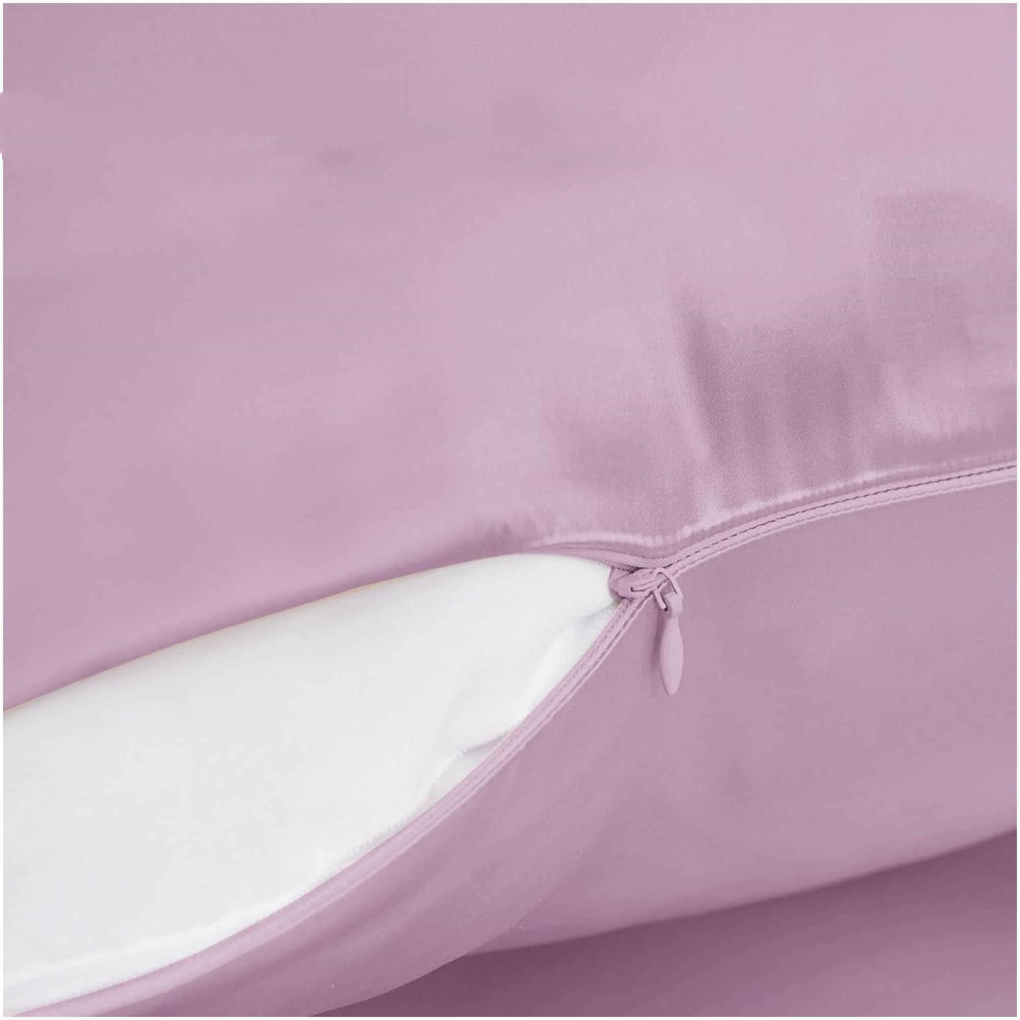 Purple Silk Pillowcase For Hair And Skin Made In Usa, Pure 22 Momme Silk Pillow Cases Queen With Zipper, 6A Grade Mulberry Silk,
