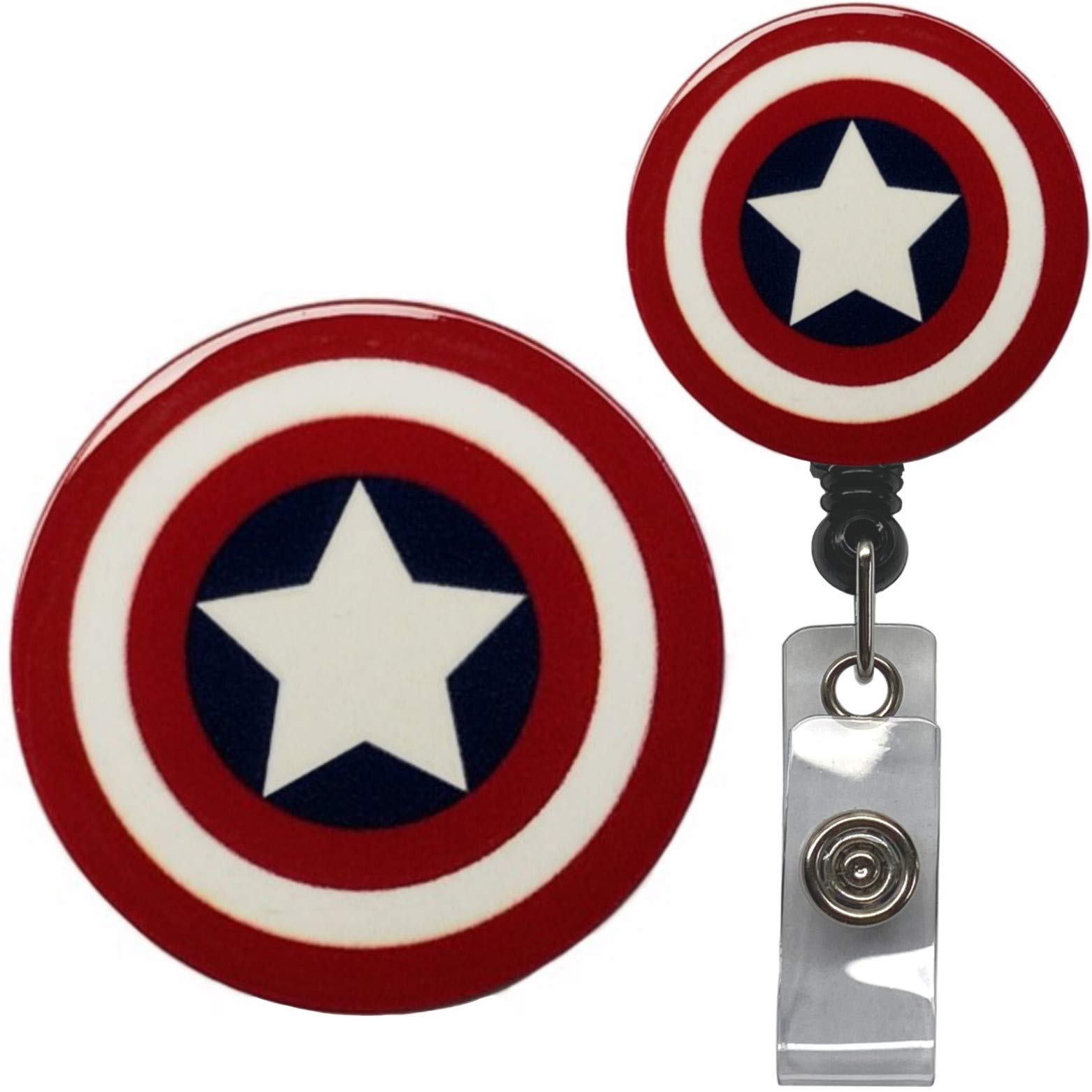 Superhero Real Charming Retractable Swivel Alligator Id Badge Holder Badge Reel (America Sa)