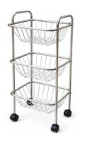 Sts Stainless Steel Fruit & Vegetable 3 Layer Stand Kitchen Trolley/Organizer  Onion Potato Rack (3 Tier Trolly)