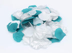 900Pcs Teal Silver White Silk Rose Petals Turquoise Aqua Artificial Flower Petals For Wedding Party Table Confetti Aisle Runner