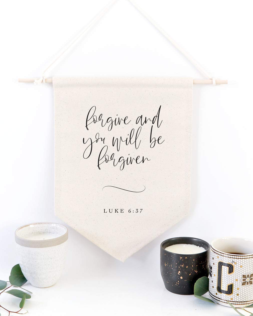 The Cotton & Canvas Co. Forgive And You Will Be Forgiven, Luke 6:37 Bible Verse, Religious, Scripture Hanging Wall Canvas Banner
