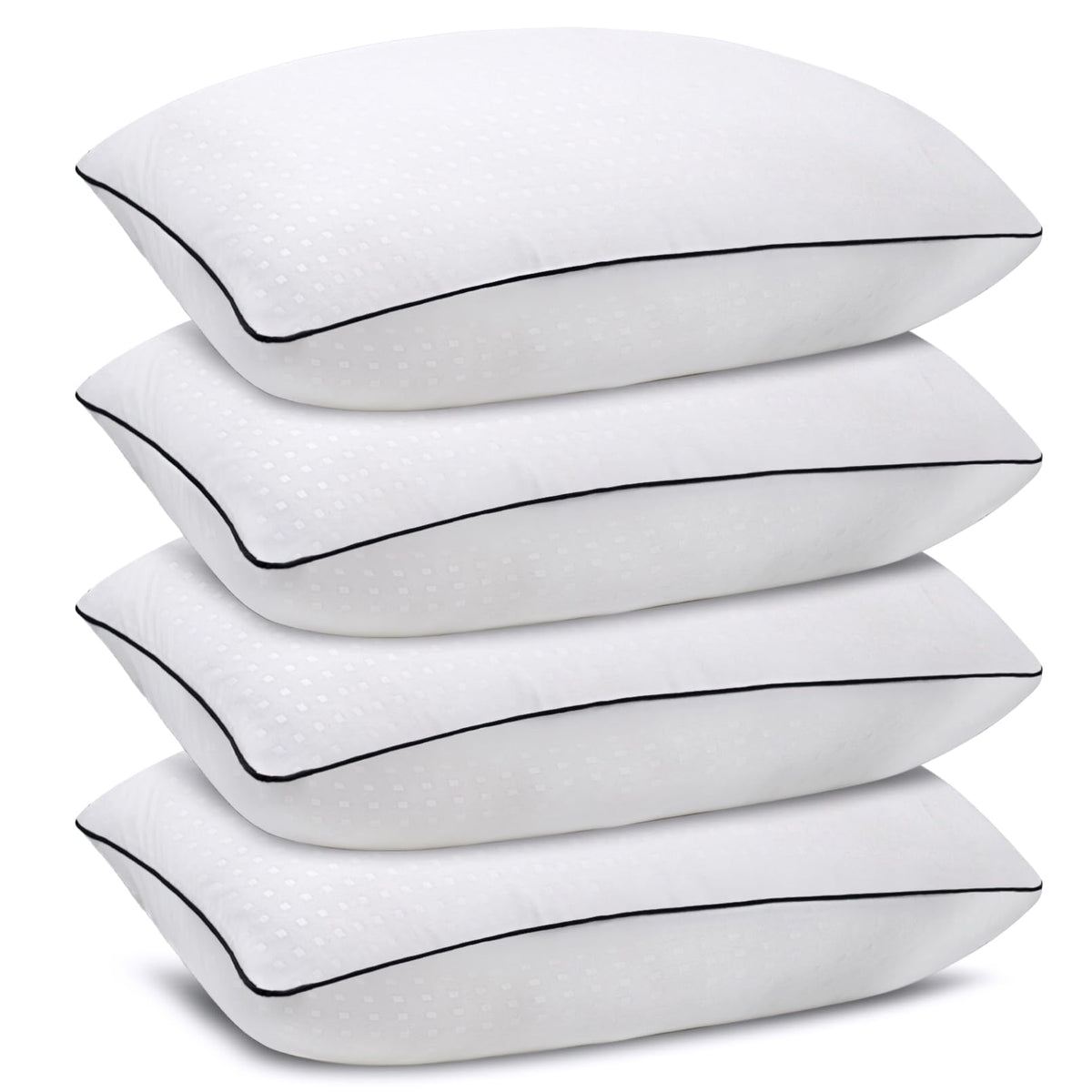 Higoom Queen Size Bed Pillows For Sleeping 4 Pack,Luxury Hotel Pillows,Comfortable And Supportive,Machine Washable,Suitable For