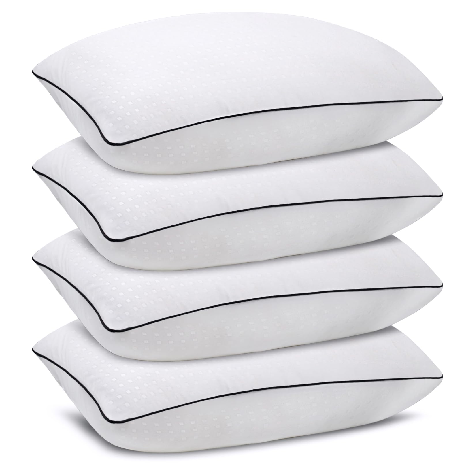 Higoom Queen Size Bed Pillows For Sleeping 4 Pack,Luxury Hotel Pillows,Comfortable And Supportive,Machine Washable,Suitable For