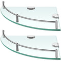 2 Pcs Corner Shower Shelf 2-Tier Glass Corner Shelf Stainless Steel Wall Mounted Corner Bathroom Organizer for Storing Bottle Sh
