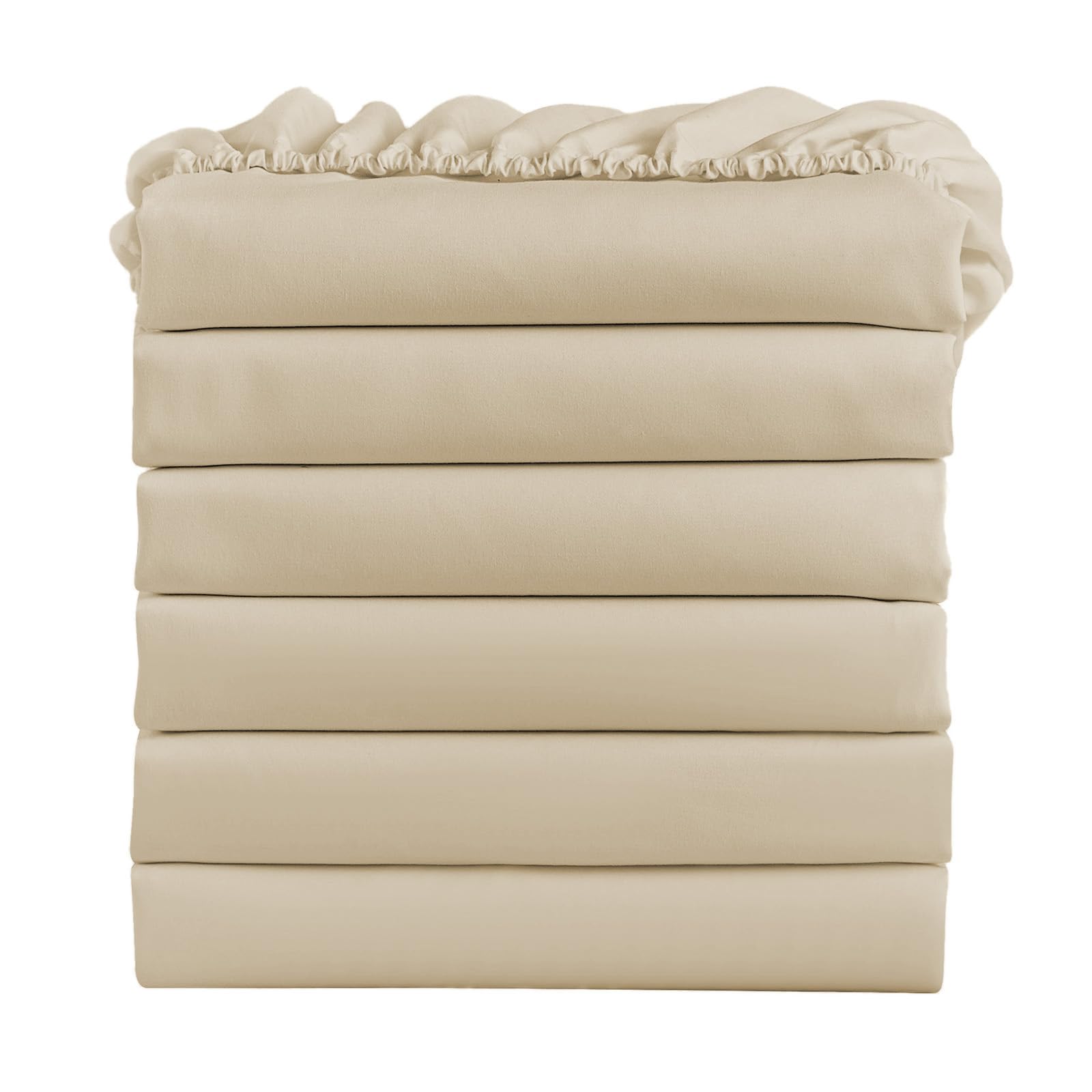 Freshculture King Fitted Sheets, Bulk Pack Of 6, Deep Pocket, Soft Microfiber Bottom Sheets For Home, Salons, Hotels, King Size