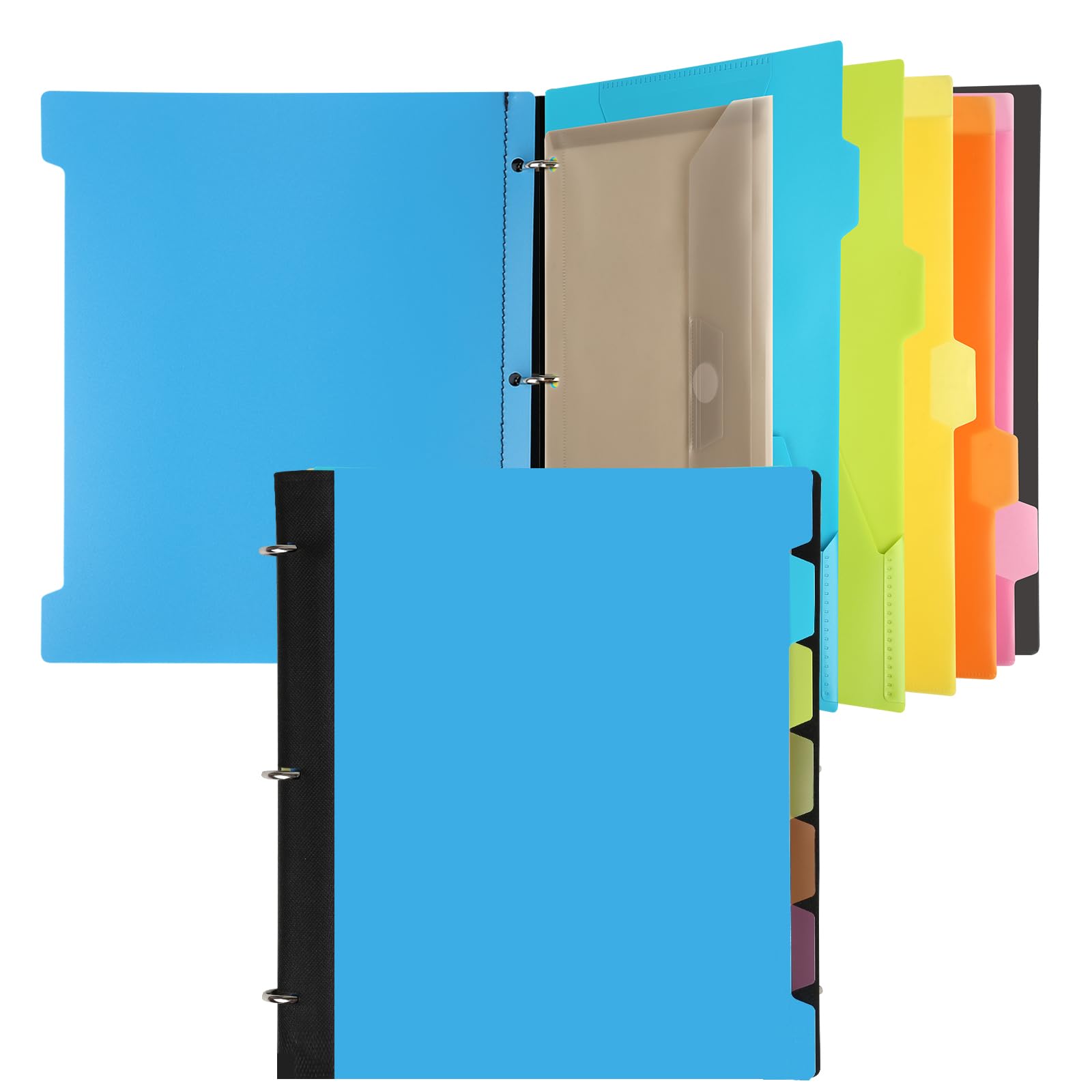 Tashkummy Pivotable Refillable Notebook, Notebook With Dividers And Tabs, 30 College Ruled Paper And 30 Graph Paper, 1 Movable P