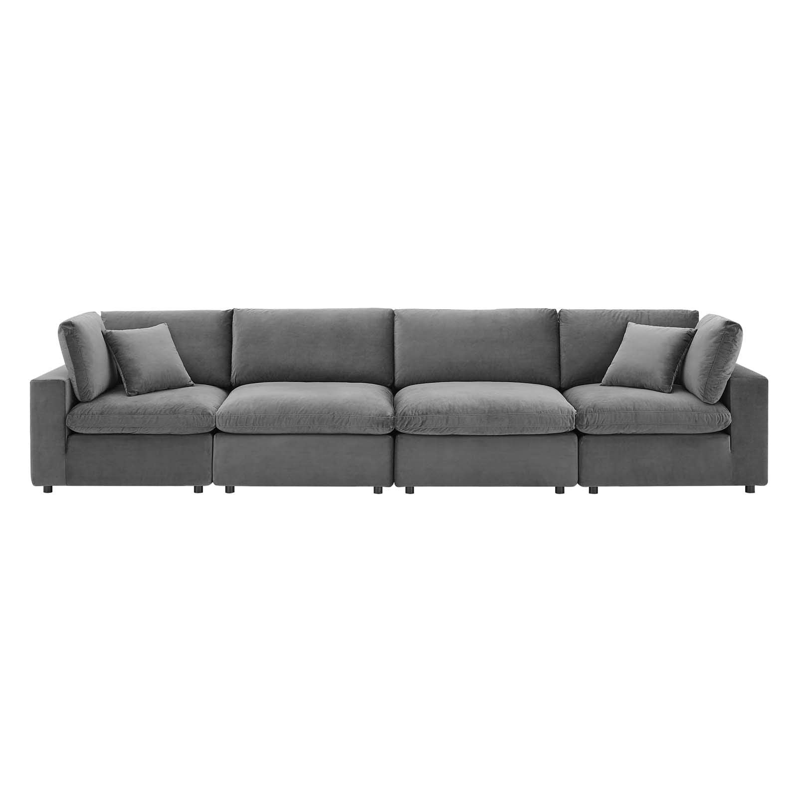 Modway Commix Down-Filled Overstuffed Performance Velvet 4-Seater Sofa