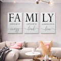 GUBIYU Home Family Wall Decor, Set of 3 Inspirational Canvas Prints Black and White Framed Canvas Art Paintings Wood Wall Decora