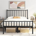 Yaheetech 14 Inch Full Size Bed Frame Metal Platform Bed With Spindle Headboard Footboard/Mattress Foundation/No Box Spring Needed/Underbed Storage Space/Steel Slat Support/Easy Set Up, Black