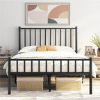 Yaheetech 14 Inch Full Size Bed Frame Metal Platform Bed With Spindle Headboard Footboard/Mattress Foundation/No Box Spring Needed/Underbed Storage Space/Steel Slat Support/Easy Set Up, Black