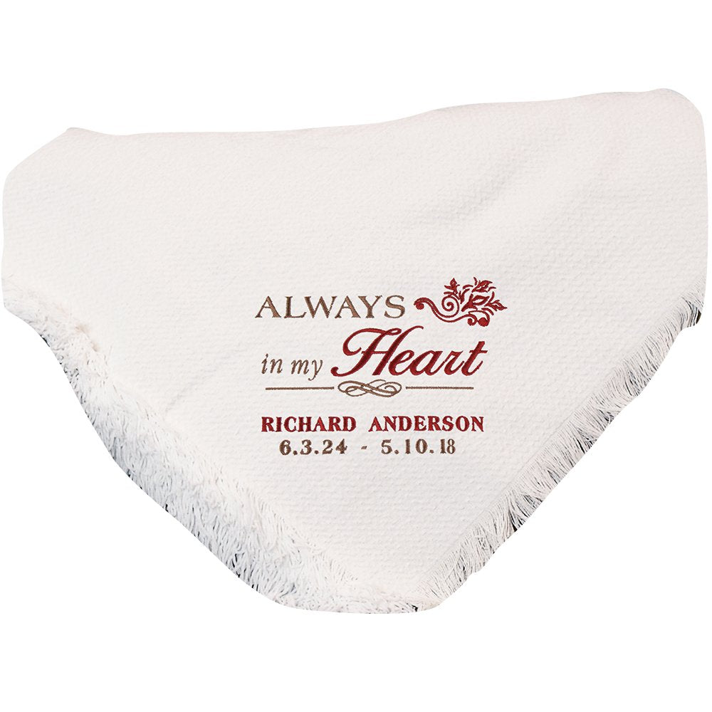 Giftsforyounow Embroidered Memorial Throw Blanket