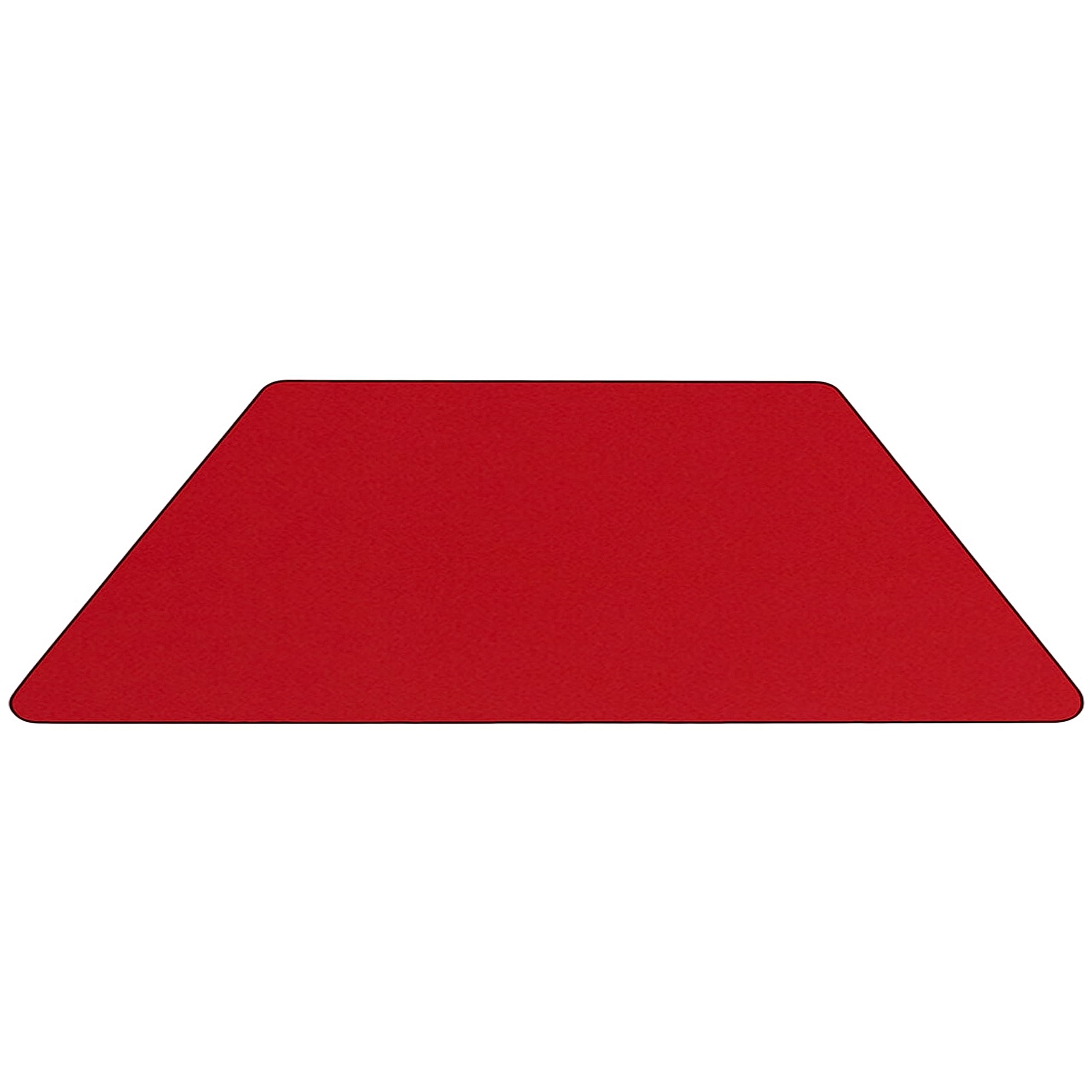 Flash Furniture Wren 22.5''W x 45''L Trapezoid Red HP Laminate Activity Table - Height Adjustable Short Legs