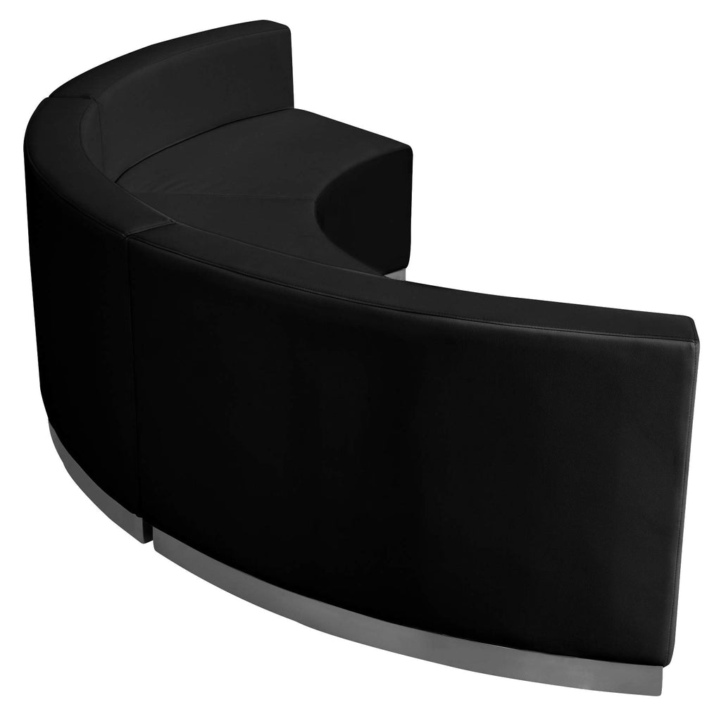 Flash Furniture HERCULES Alon Series Black LeatherSoft Reception Configuration, 3 Pieces
