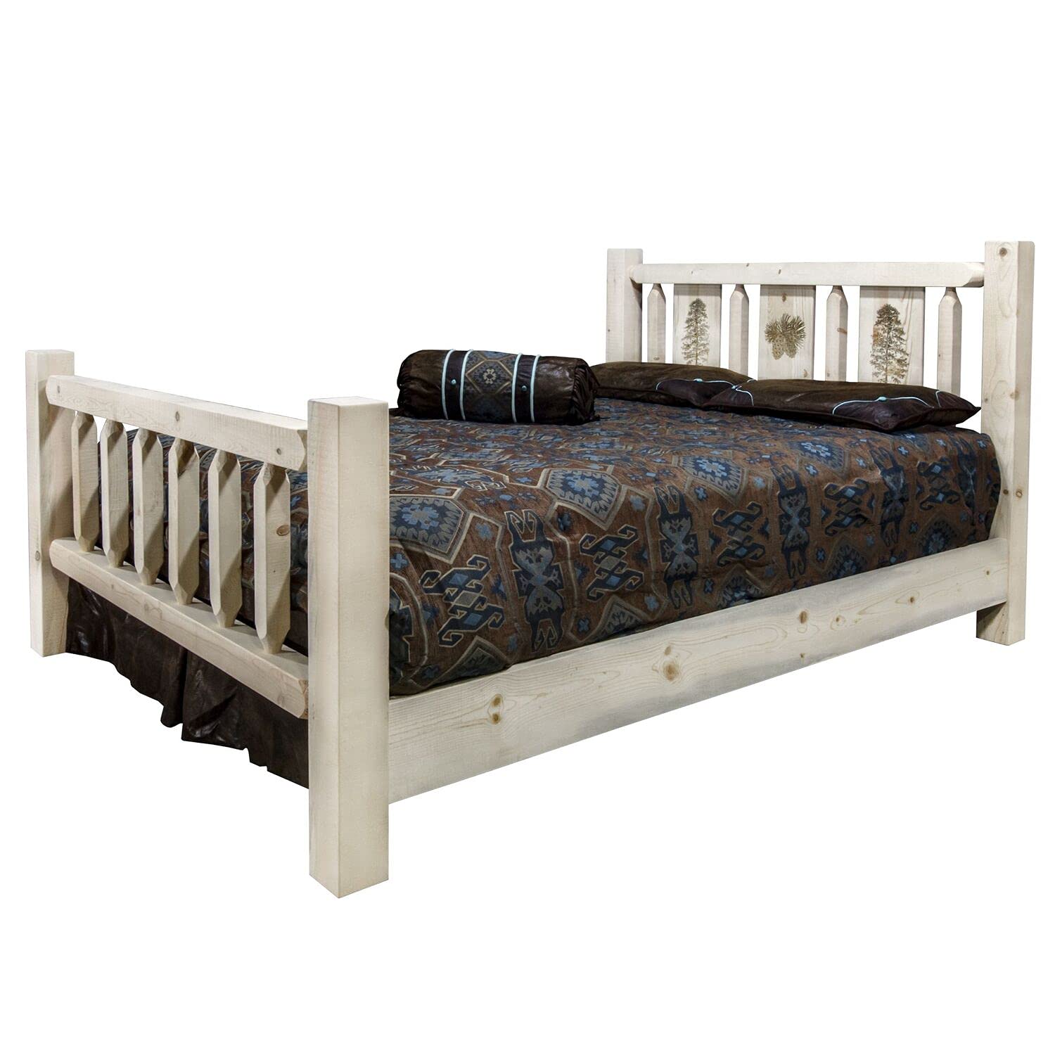 Montana Log Collection Wood Homestead Queen Bed MWHCQBVLZPINE