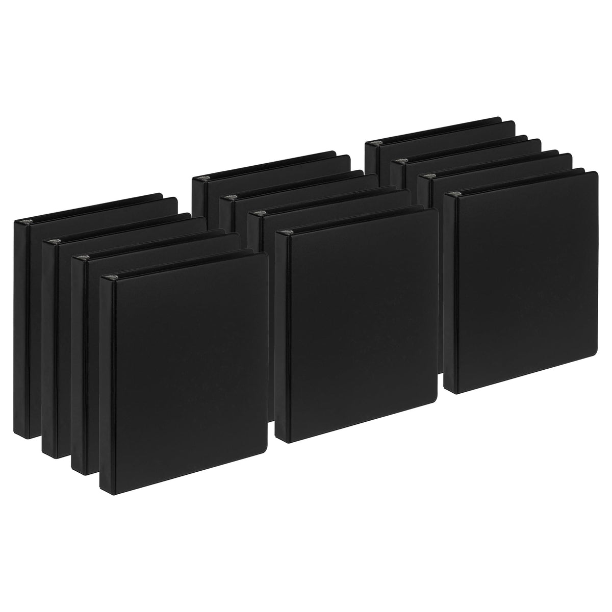 Samsill 1.5 Inch Document Storage Binder, Made In Usa, Fsc 100% Recycled Chipboard, Round Ring, 3 Ring Binder, 12 Pack, Black