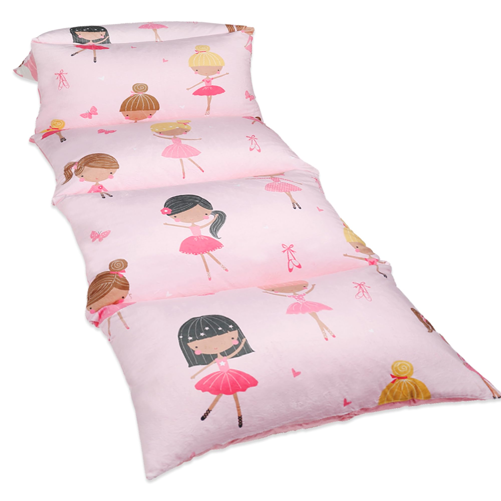 Butterfly Craze Floor Pillow Case, Mattress Bed Lounger Cover, Pink Ballerina, Queen Size - Cozy Seating Solution for Kids & Adu