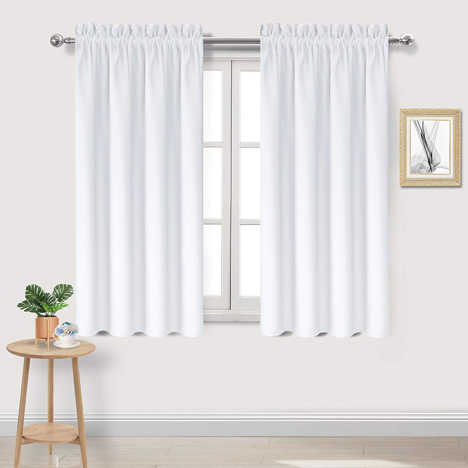 Dwcn White Curtains For Living Room Thermal Insulated, 50% Light Blocking Curtains For Bedroom, Dining Room Window, W 38X L 45 I
