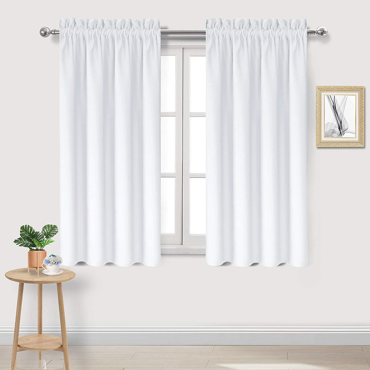 Dwcn White Curtains For Living Room Thermal Insulated, 50% Light Blocking Curtains For Bedroom, Dining Room Window, W 38X L 54 I