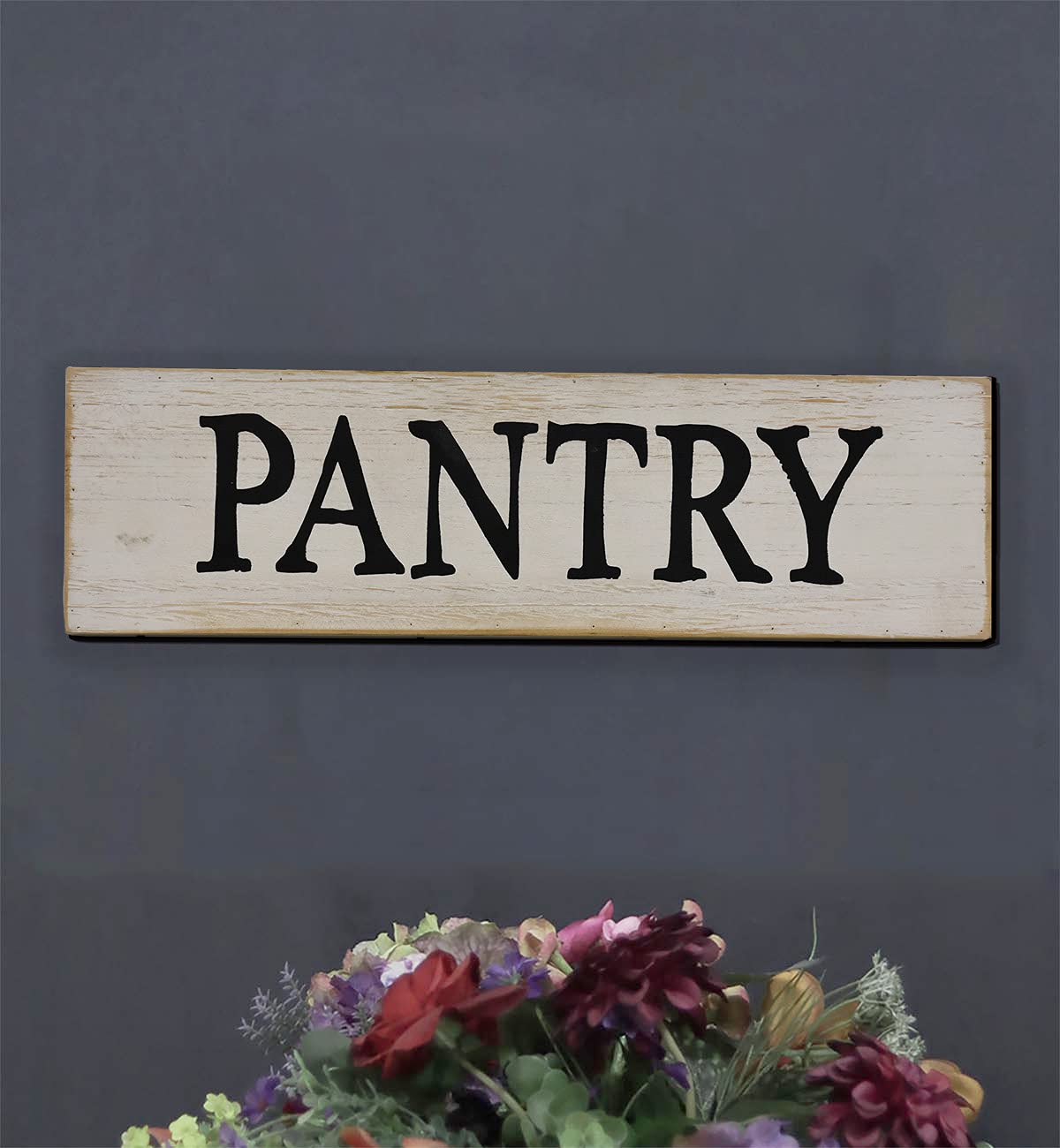 Pantry Whitewashed Wood Wall Sign, Rustic Farmhouse Wall Hanging Decor, 15.75 X 1 X 4.5 Inches