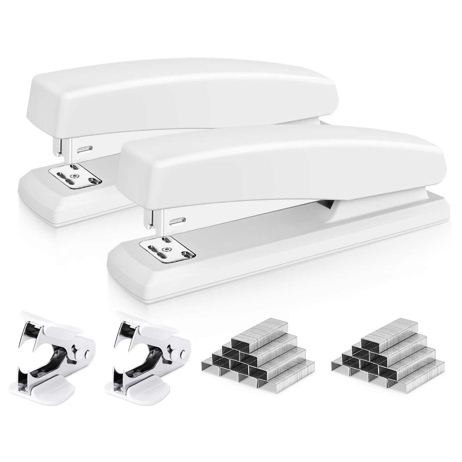 Deli Stapler, Desktop Stapler, 2 Pack, Office Stapler, 25 Sheet Capacity, Includes 2000 Staples And 2 Staple Removers, 2 Pack, W