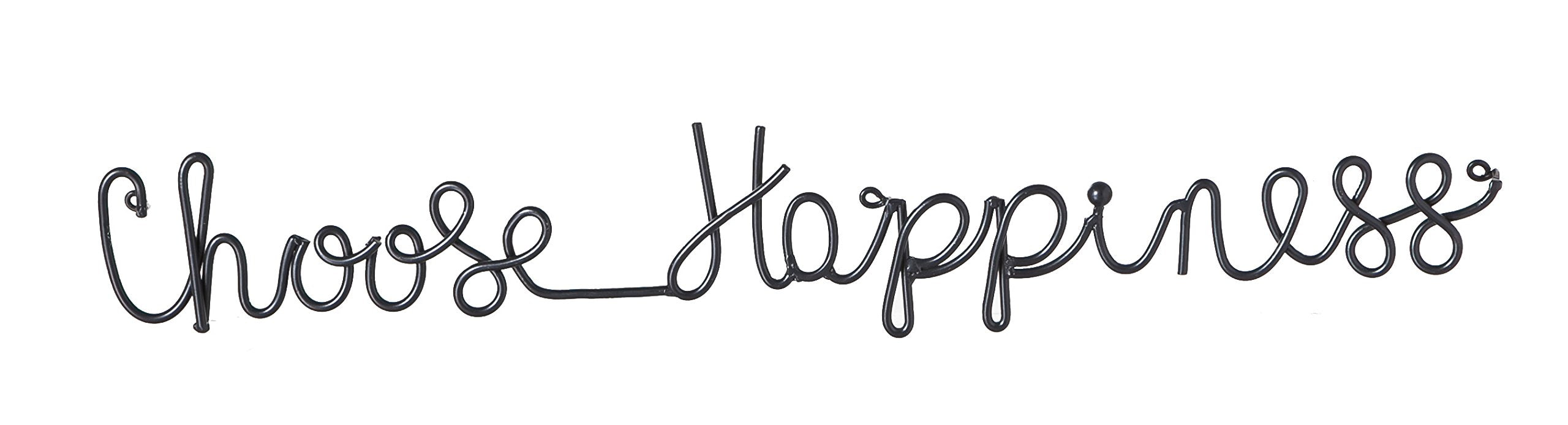 Cape Craftsmen Choose Happiness Cursive 3-D Metal Wall D  cor in Black Finish - 30 in Length x 1 Depth x 5 Height