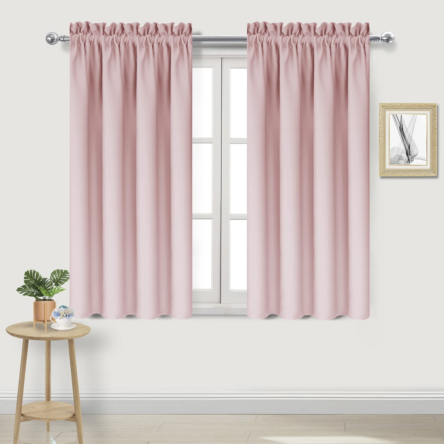 Dwcn Blackout Curtains - Thermal Insulated, Energy Saving & Noise Reducing Bedroom And Living Room Curtains, Blush Pink, W 42X L