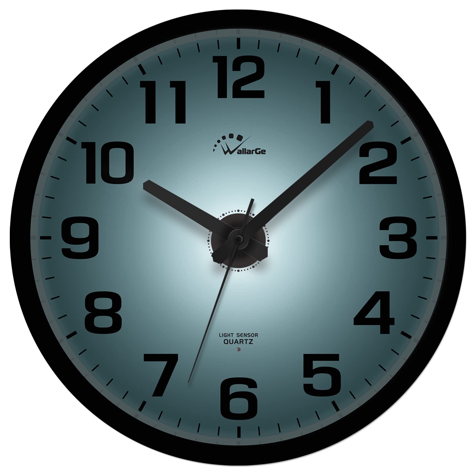 WallarGe Night Light Wall Clock for Bedroom - Silent Lighted up Wall Clock Glow in The Dark, Battery Operated for Living Room/Ki