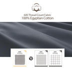 100% Egyptian Cotton Body Pillow Cover Long Pillow Case, 600 Thread Count Bed Pillow Protector With Zipper, Sateen Weave Cooling