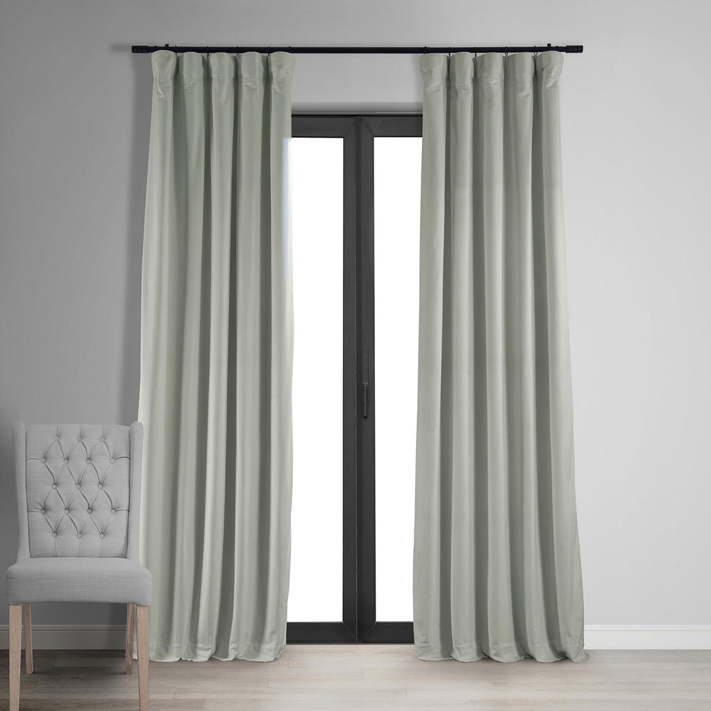 Hpd Half Price Drapes Signature Velvet Thermal Blackout Curtains For Living Room 108 Inch Long (1 Panel) Rod Pocket Insulated Blackout Curtains For Bedroom Window Curtains, 50W X 108L, Reflection Grey