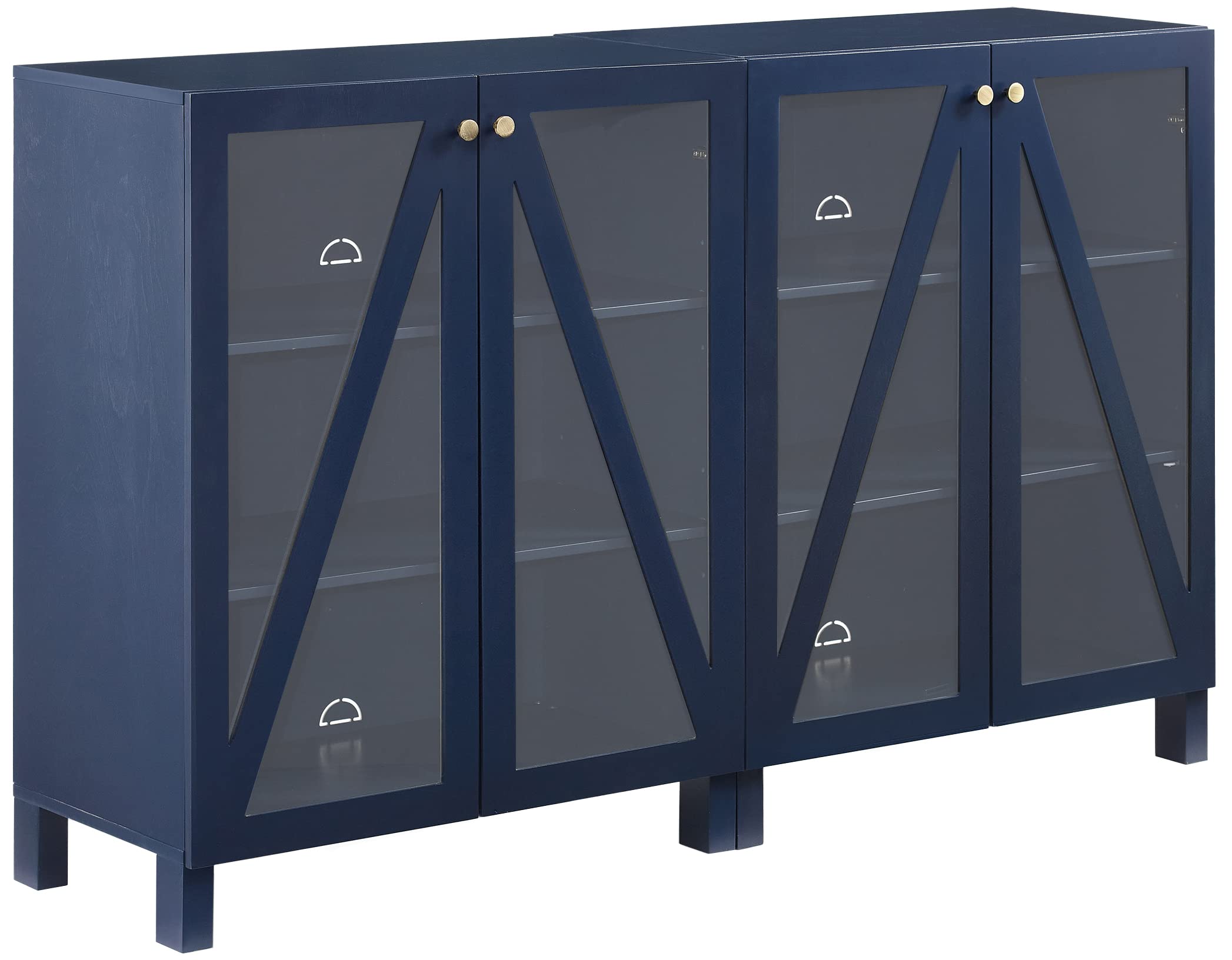 Crosley Furniture Cassai 2-Piece Entertainment Center Tv Stand, Media Console, Vinyl Record Storage, Navy