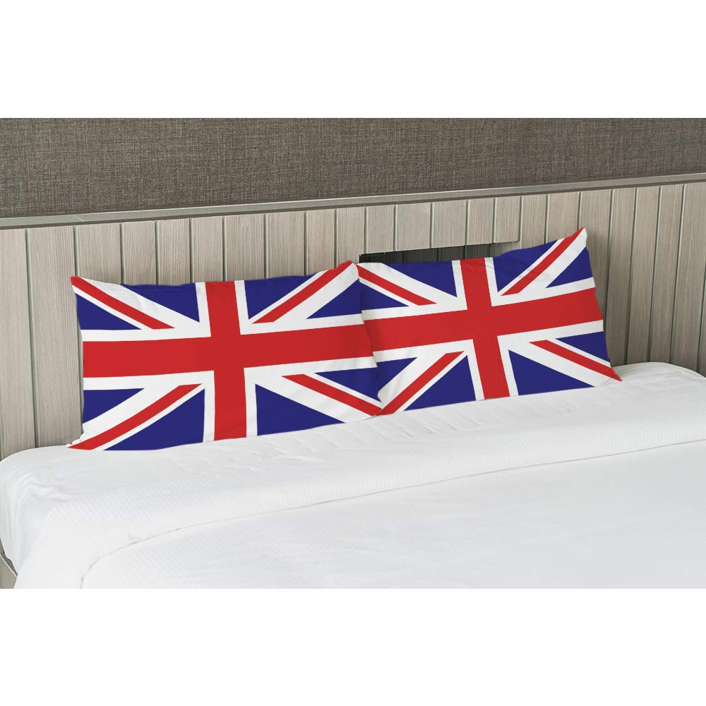 Ekobla Throw Pillow Cover The Union Jack British Flag United Kingdom Flag Patriotic Style Decor Lumbar Pillow Case Cushion For S